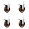 Service Caster 5 Inch High Temp Phenolic 3/4 Inch Square Stem Caster Set Total Lock Brake SCC SCC-SQTTL20S514-PHSHT-34-4 - alternate 1